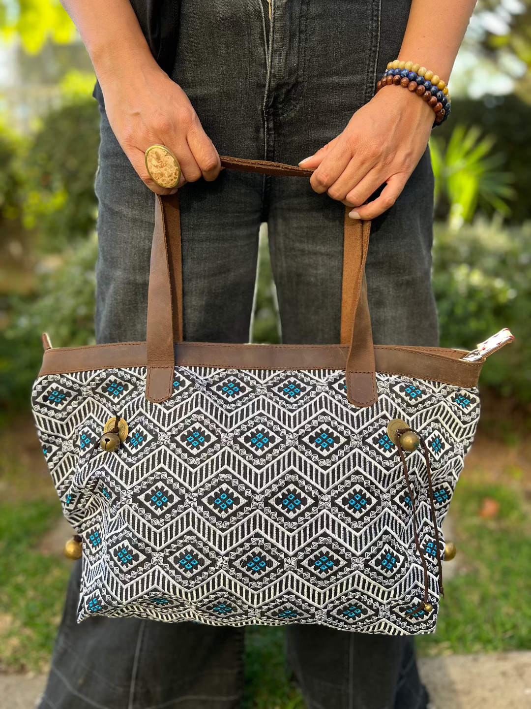 Maxi Cartera Thai Amarilla y Azul