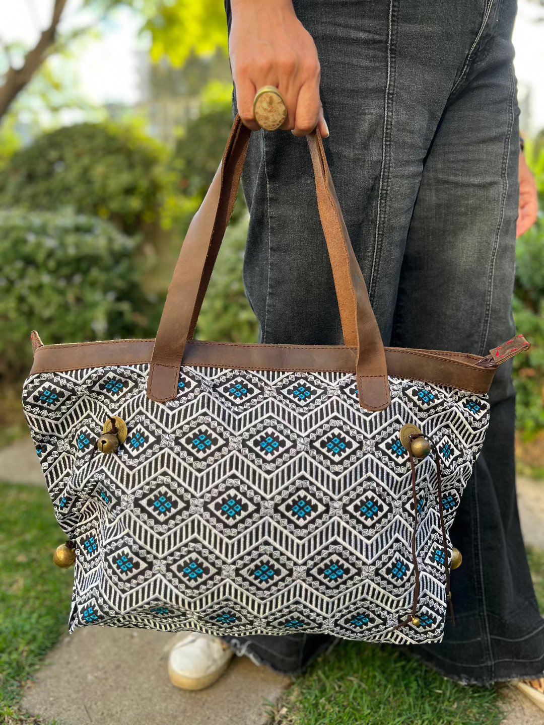 Maxi Cartera Thai Amarilla y Azul