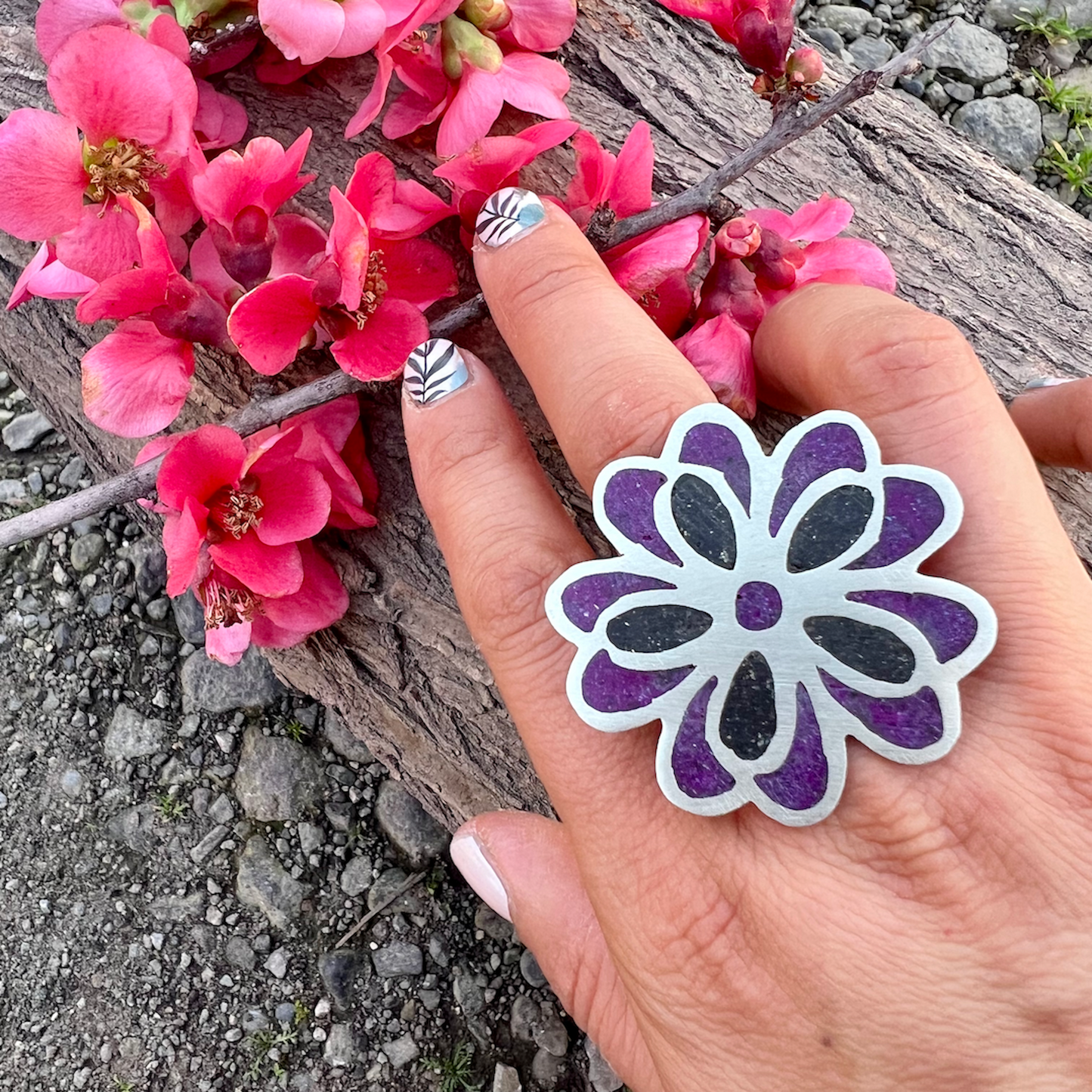 Anillo Mandala Renacer de Piedra y Bronce