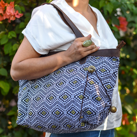 Maxi Cartera Thai Amarilla y Azul
