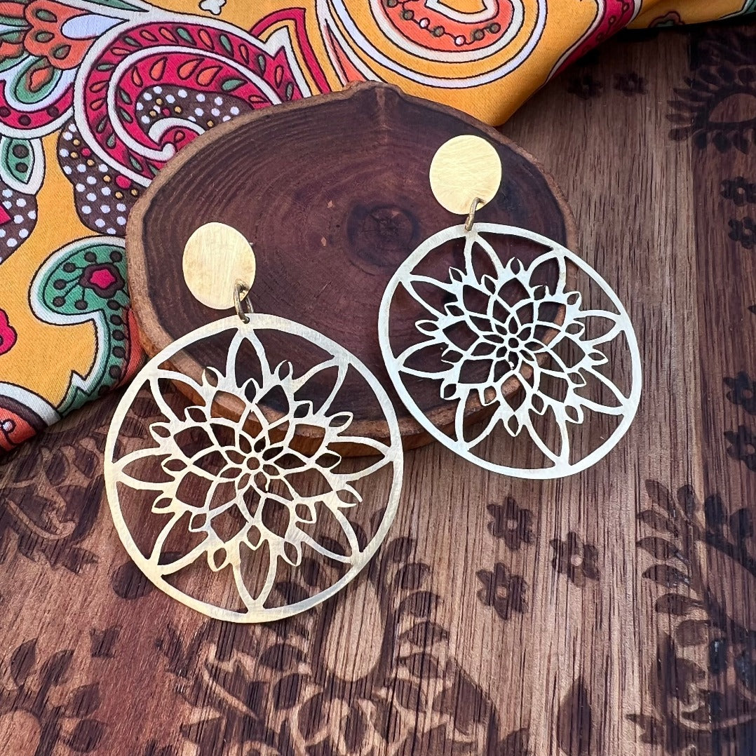 Aros Mandala Bronce- Medianos