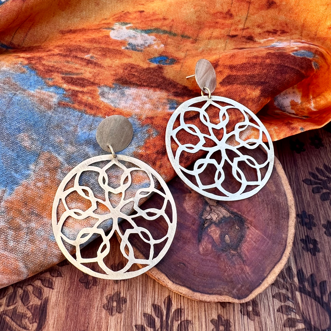 Aros Mandala Bronce- Medianos