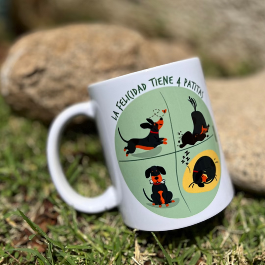 Tazón "La felicidad tiene 4 patitas" ☕ 🐾