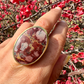 Anillo Jaspe Leopardita y Bronce
