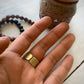Anillo Jaspe Leopardita y Bronce